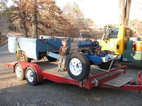 1966 Ford F-100 - Finally got it back home. Gonna make a bed trailer with the extra bed, and my disc brakes from a '73 F100 are under there, too.
