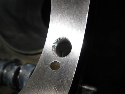 1984 Ford Crown Victoria LTD - #1 main bearing feed opened up to 1/2" and tapped to 9/16" NF for a restrictor