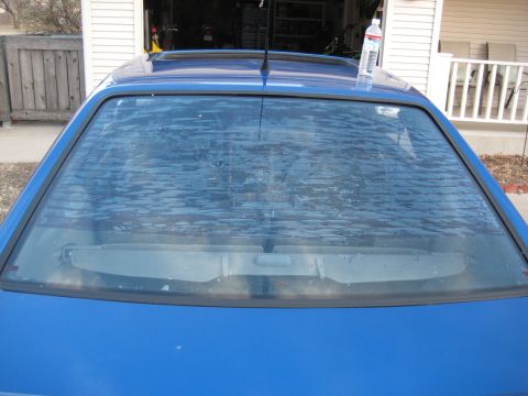 1990 Ford Mustang - Sticker gone and one layer of tint remaining