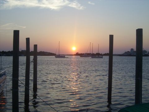 1995 Ford Bronco - A perfect NC sunset off Silver Lake in the village of Ocracoke.