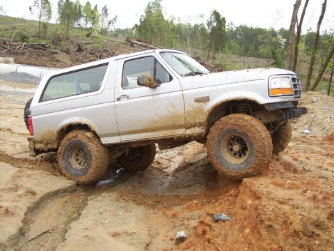 1995 Ford Bronco - Testing them out. They give the same traction as any moderate mud terrain that I've used.