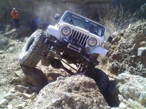 1993 Ford Bronco - This Jeep navigates a challenging rocky obstacle course.