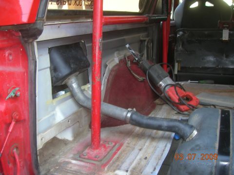 1985 Ford Bronco - inside shot of fuel neck reinstalled.