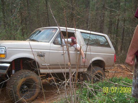 1996 Ford Bronco - A 1996 Ford Bronco is seen off-roading through a wooded area on March 7, 2009.