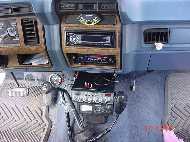 cb, meter, cd player, lev-o-gague,autometer trans. gague, hand throtle(soon to change)
