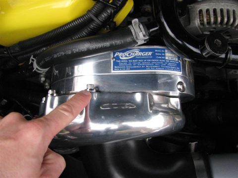2003 Mercury Marauder - Close-up of a Procharger supercharger, a component not indicative of a specific vehicle model year.