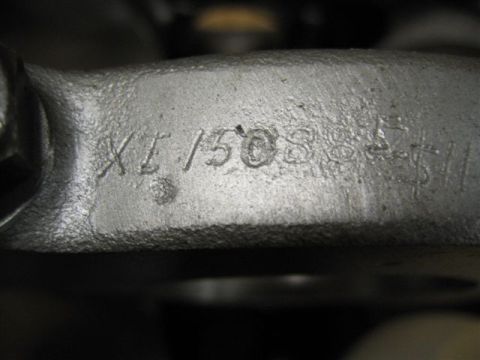 1972 Ford Ranchero - Close-up of a metal part with stamped identification numbers.