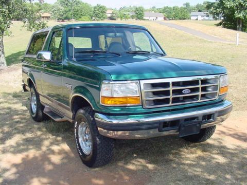 1996 Ford Bronco - This 1996 Ford Bronco is a classic SUV with a distinctive grille and body style.