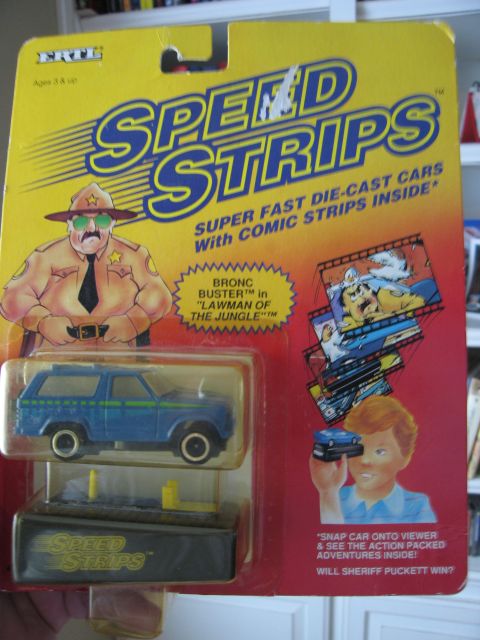1986 Ford Bronco - This is a Speed Strips die-cast toy Bronco, part of a collection with comic strips inside.
