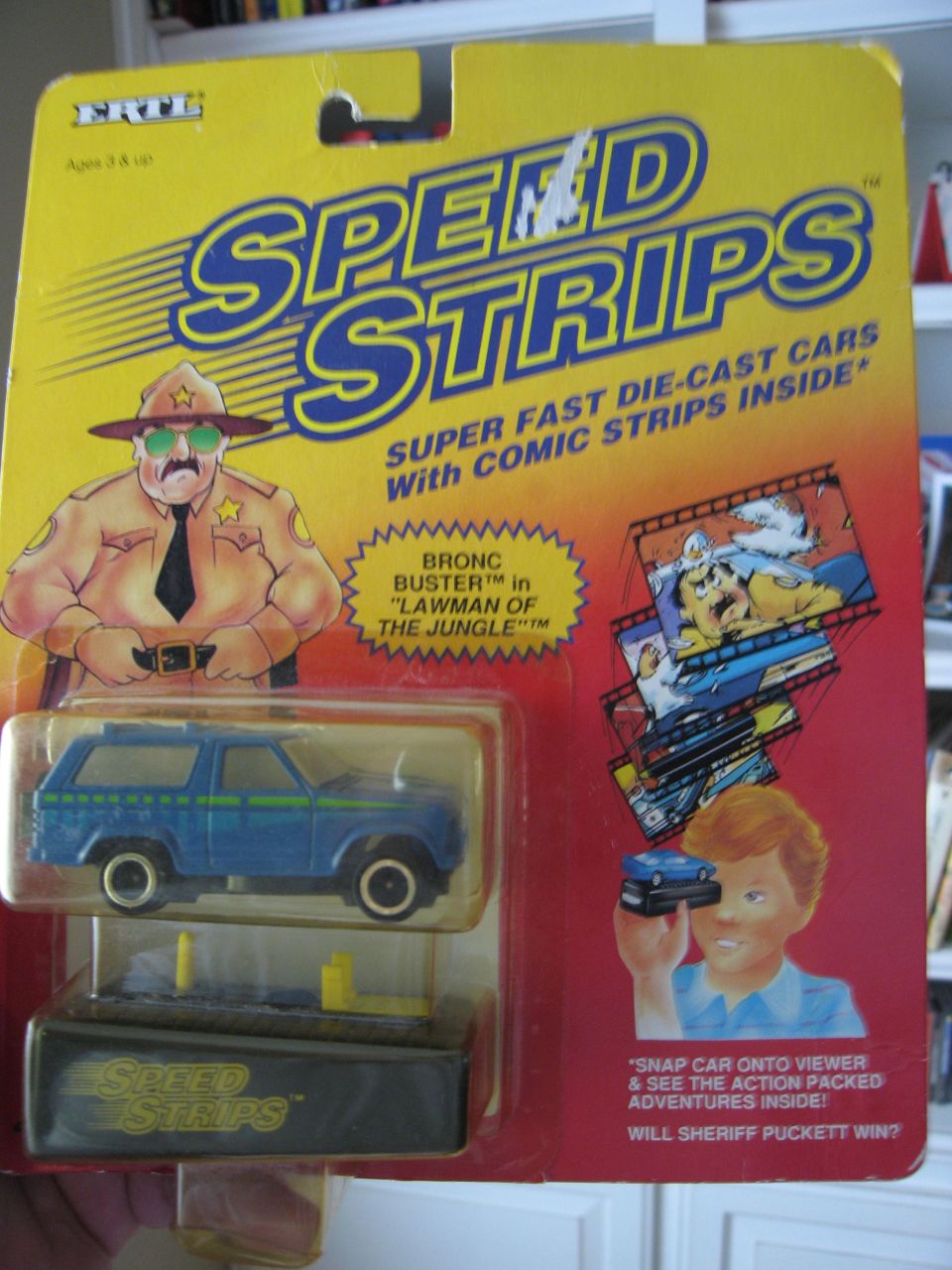 Speed Strips die-cast toy Bronco in its original packaging with comic strips