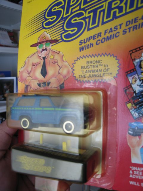 1986 Ford Bronco - This is a toy Bronco in its original packaging, part of the 'Speed Strips' line.