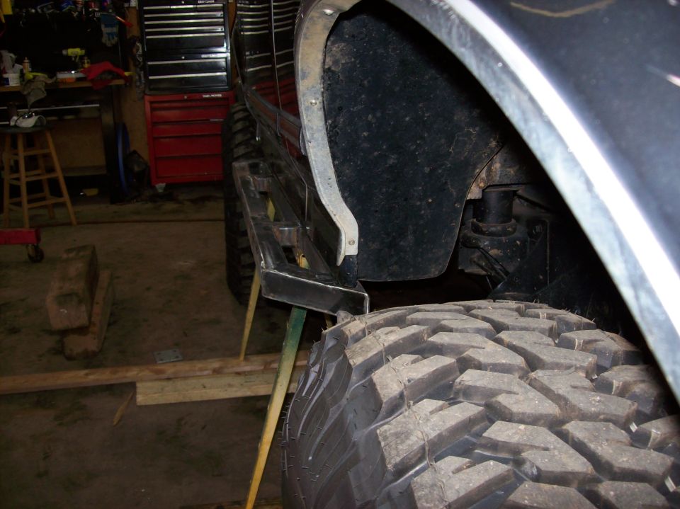 1992 Ford Bronco side view showing slider installation in progress
