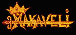 2002 Lincoln Town Car - The 'Makaveli' logo features a crown and crossed swords, rendered in gold lettering on black.