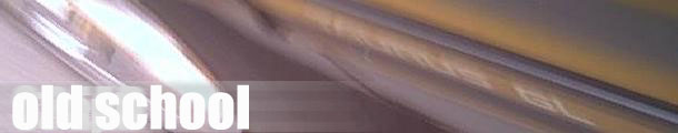 Blurred banner graphic of a car body panel with the text 'old school'