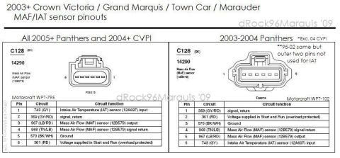1996 Mercury Grand Marquis - 1995+ CV/GMQ/TC/MM MAF connectors