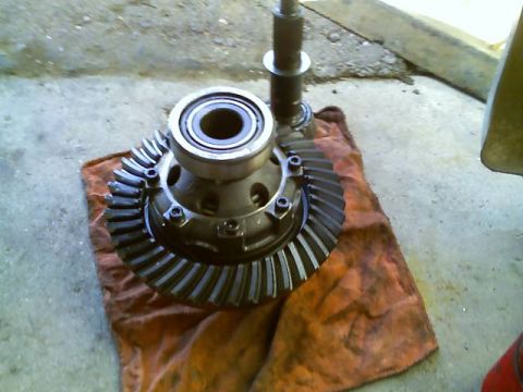 1996 Ford Bronco - Differential gear assembly with bearing on orange cloth, likely for a truck or SUV.