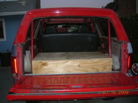 1985 Ford Bronco - false floor...3/4 plywood....