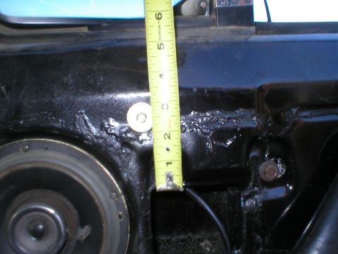 1983 Ford Bronco - The bolt fell exactly 2 1/2" above the power window switch hole in the inner skin, but it's OK to drill a slightly oversized hole. The wash…