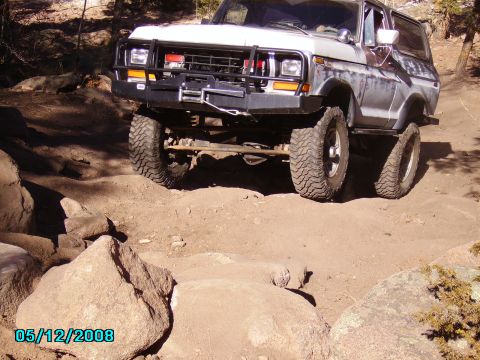 1978 Ford Bronco - This 1978 Ford Bronco is shown off-roading on a rocky trail.