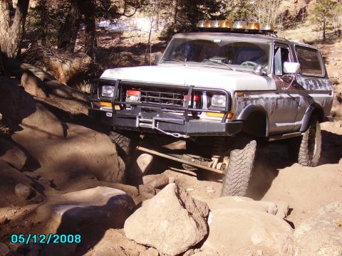 1978 Ford Bronco - This vehicle is navigating a difficult rocky obstacle course.