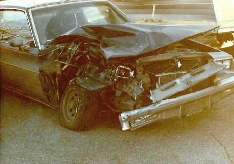 1978 Ford Bronco - This vehicle sustained severe front-end damage in an apparent collision.
