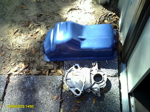 1992 Ford Bronco - oil pan, timing cover, and valve covers are ready