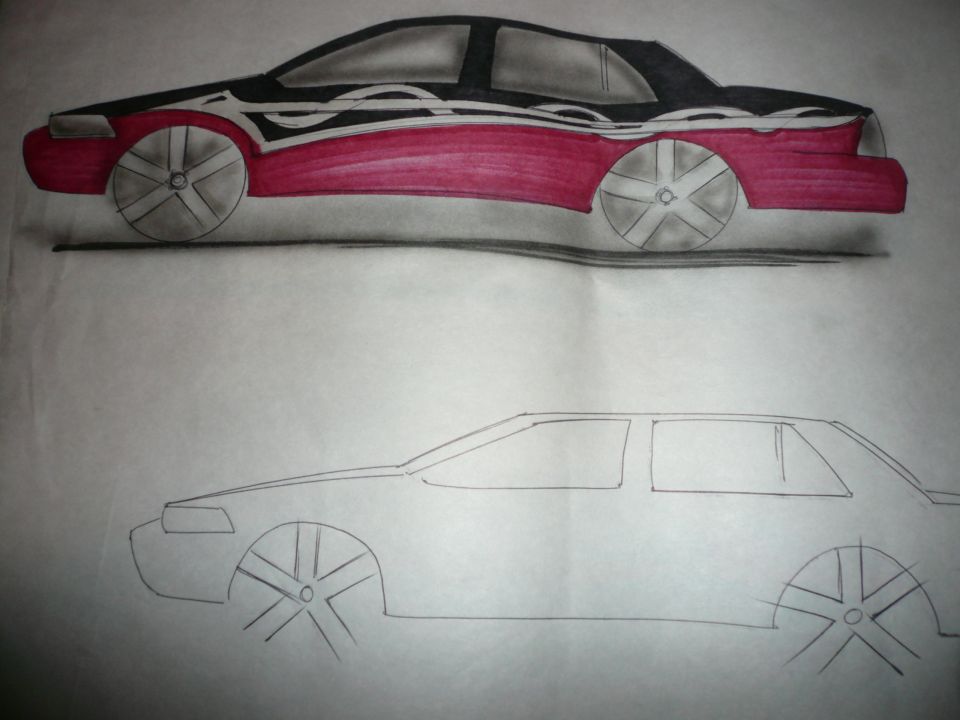 THE BOTTOM SKETCH LOOKS LIKE SOME OF THESE GUYS ON THIS SITE...LIKE BENJAMIN BUTTON SAID ''YALL CARS LOOKING PLAIN AS PAPER''. IM NOT TALKING BOUT LOSE LEAF, IM TALKIN' PRINTER PAPER! LOL