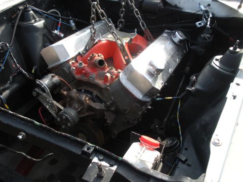 1972 Dodge Avenger - the Big Block going in for a test fit!!!