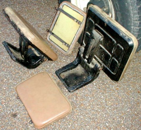 1983 Ford Bronco - Jump Seats from '78 Nissan extended cab pickup with tan vinyl upholstery & backrests. I'm still not sure if these were a factory option, a…