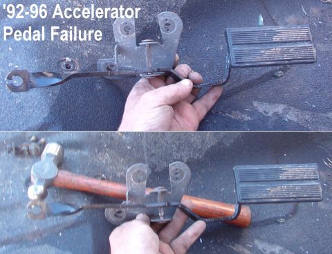 1983 Ford Bronco - '92-96 Accelerator Pedal Failure The pedal arm is simply pressed onto the splines of the shaft, and it can slide sideways, becoming loose &…