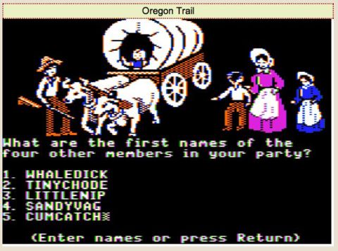 1996 Ford Bronco - This image is a screenshot from the classic computer game, The Oregon Trail.