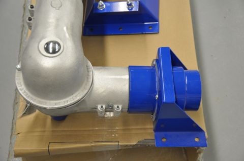 1996 Ford Bronco - Close-up of a metal pipe assembly blue painted brackets and visible patent markings.