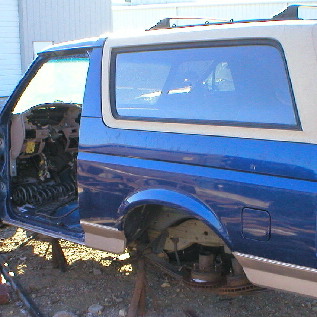 1983 Ford Bronco - SOLD Beautiful '96 Eddie Bauer Bronco body tub (empty) & frame with CLEAR TITLE. No exterior damage or modification. Never wrecked. Minor d…