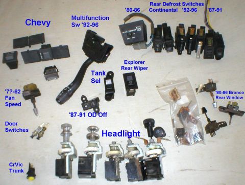 1983 Ford Bronco - Various dash & steering column switches. SOLD '80-86 defrost switch 10-22