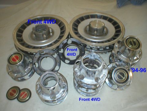 1983 Ford Bronco - Various hub caps & parts The caps with black centers were actually used from '95-96 only. '94-earlier got red-center caps. The 2 black caps…