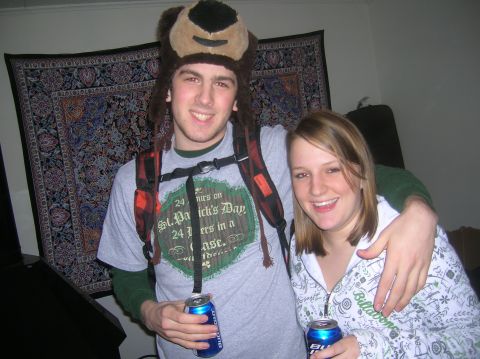 1996 Ford Bronco - Two young adults pose for a photo indoors. The person on the left wears a fuzzy bear hat and a t-shirt with a St. Patrick's Day theme. The…