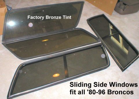 1983 Ford Bronco - Bronco camper windows. Sliders are (Sold) fully restored, & were professionally tinted and powdercoated. A pair of windows is approx. 60x18…
