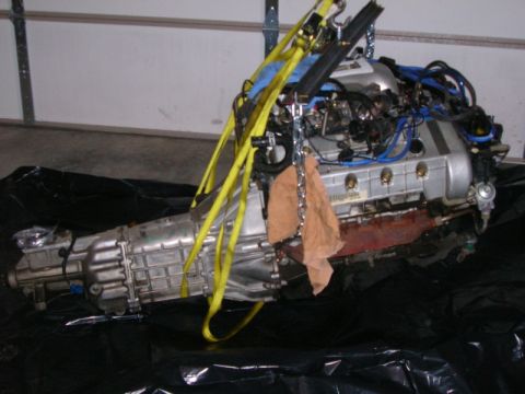 1998 Ford Mustang - Bracket with leveling ratchet straps