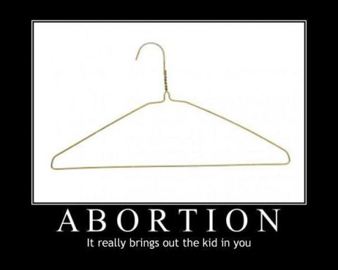 2006 Ford E350 - A demotivational poster a wire hanger and controversial text.