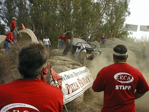 1997 Ford Ranger - Off-road buggy navigates a rocky obstacle course during an event.