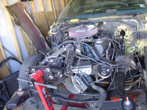 1973 Ford Ranchero - pulled radiator and core support.
