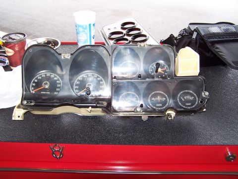 1973 Ford Ranchero - instrument cluster being dissassembled for cleaning