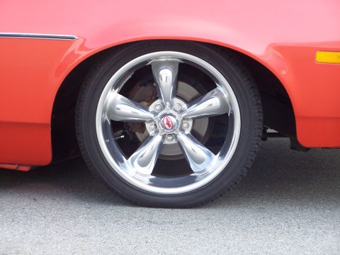 1973 Ford Ranchero - In front, I installed 18x7" Coy's C5, polished, with 4" backspacing, and Nexen 3000 225/40-ZR18 tires.