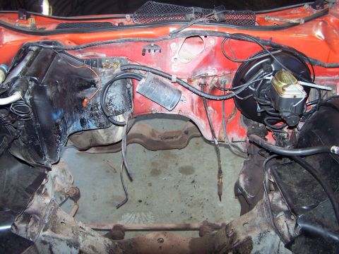 1973 Ford Ranchero - the empty engine bay, ready for the new 393 stroker