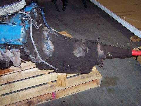 1973 Ford Ranchero - there is a C6 under that grease; I'll use it until I get an AOD together; the old tired 351 Cleveland 2Bbl still attached; it will get shel…
