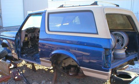1996 Ford Bronco - SOLD body tub, title, & camper shell
