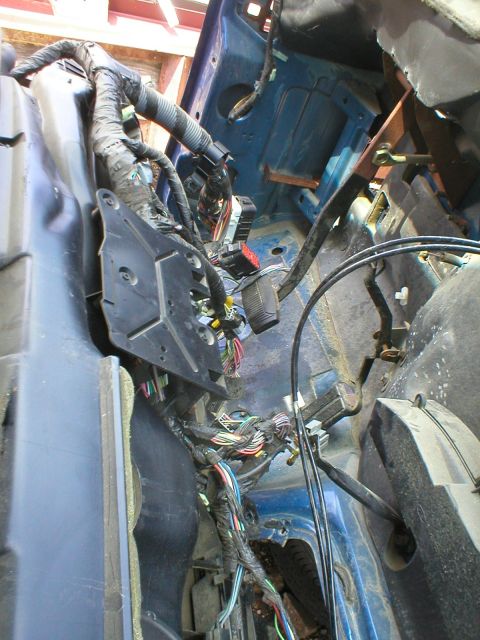 1996 Ford Bronco - The big flat plate attached to the back of the dash is the stock '94-96 Premium Sound amplifier mount. It slides straight up into place, an…
