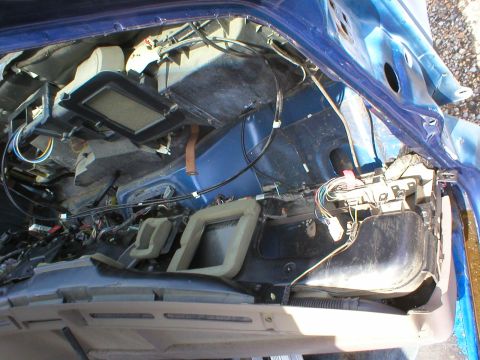 1996 Ford Bronco - After lowering the column, removing the big Aluminum casting, unbolting the 2 large connectors under the brake booster & releasing them fro…