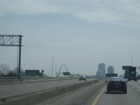 1978 Ford Bronco - Driving on a highway with the Gateway Arch visible in the distance.
