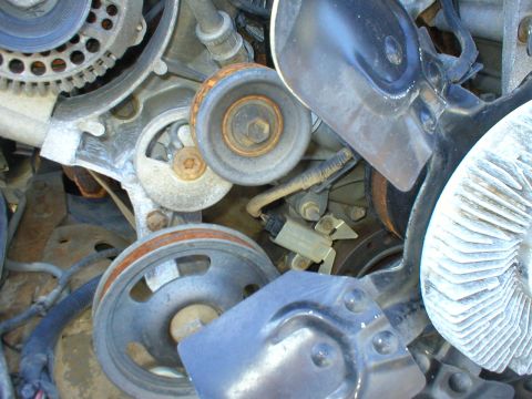 1996 Ford Bronco - Timing Pointer & Misfire Sensor used only on '96 OBD-II smallblock engines. The lower L pulley is a factory idler where the unneeded air pu…